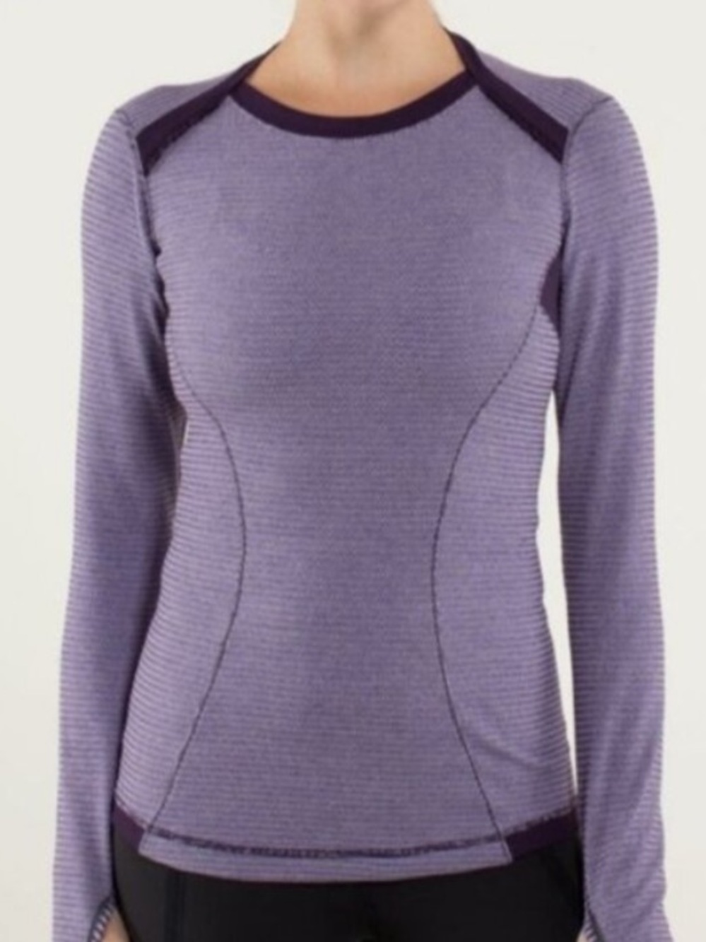 lululemon athletica Base Runner in Lavender Textured Long Sleeve Top - Picture 2 of 11